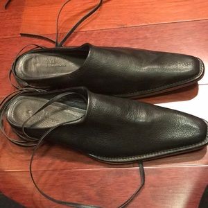 Y’s by Yohji Yamamoto Laced Black Mules